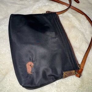 Dooney & Bourke Black Crossbody Bag with Brown Trim